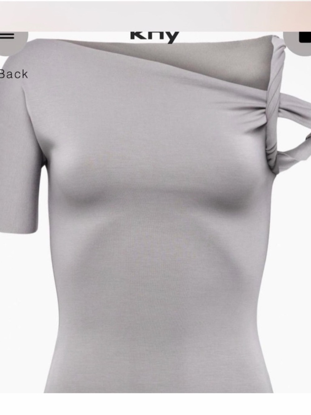Khy SUEDED STRETCH KNOTTED TOP STEEL GREY - S - Picture 2 of 6